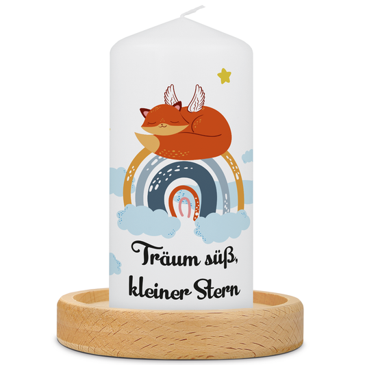 Kleine Kinder Trauerkerze "Regenbogen Fuchs"