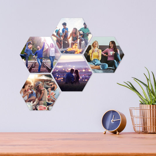 Hexagon-Acrylkachel mit eigenem Foto