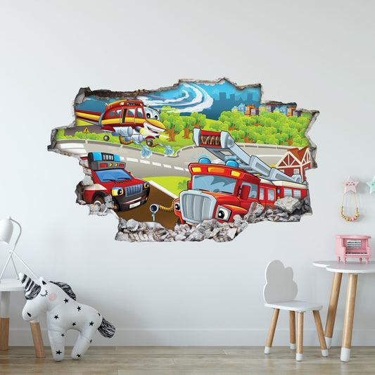 Wandtattoo Kinderzimmer Feuerwehr Design