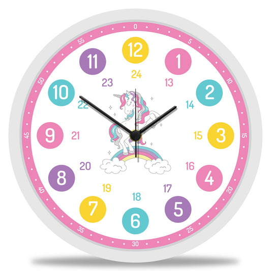 Wanduhr Kinder Einhorn - mit UV Druck