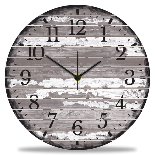 Wanduhr aus Holz Vintage Gray - mit UV Druck