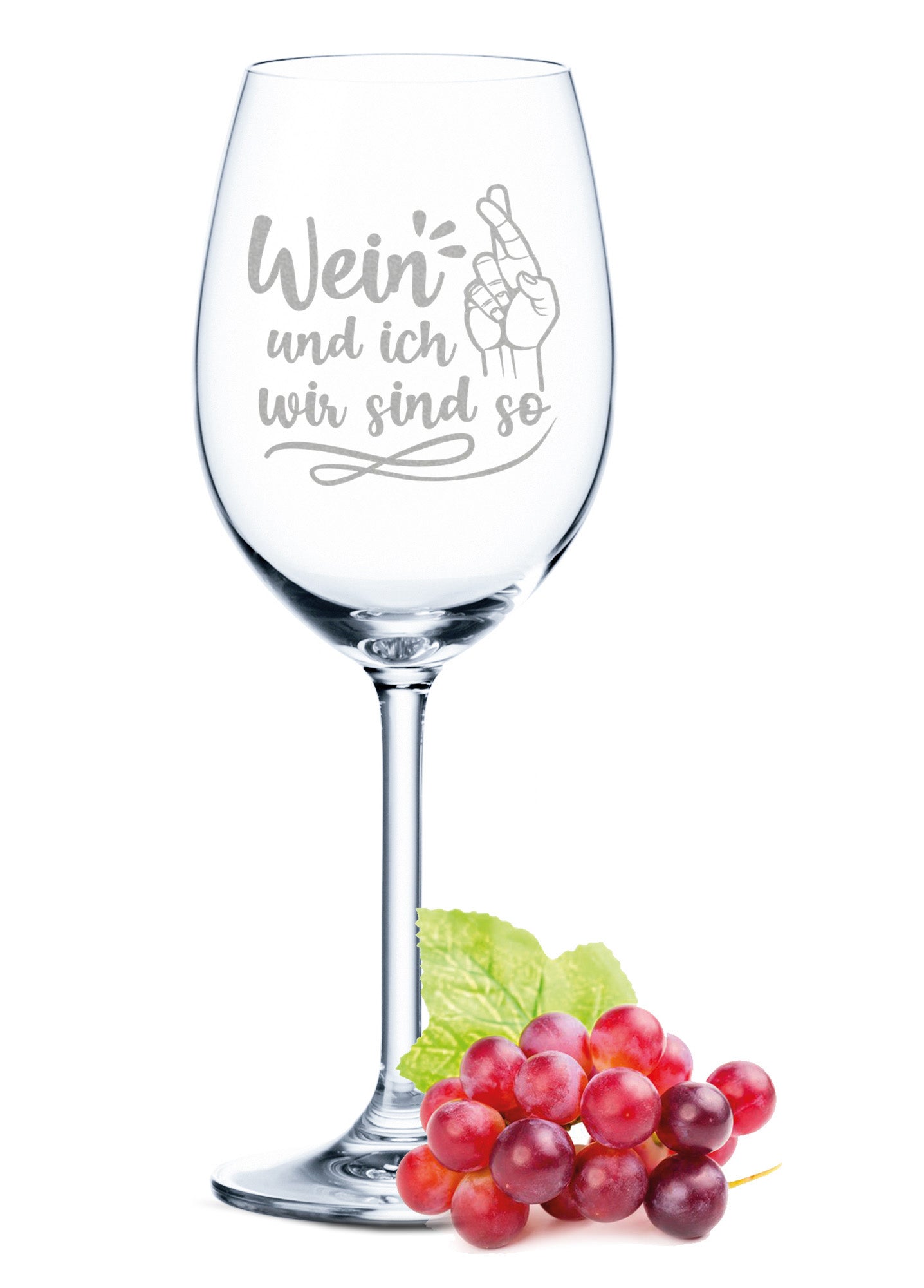 Leonardo Weinglas mit Gravur "Wein und ich wir sind so"