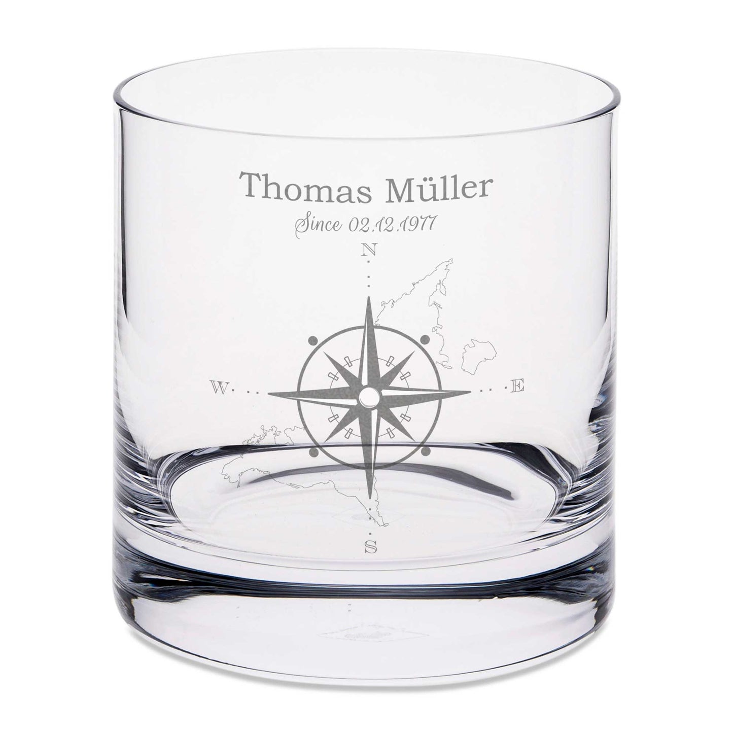 Leonardo Whiskyglas mit Gravur "Kompass"