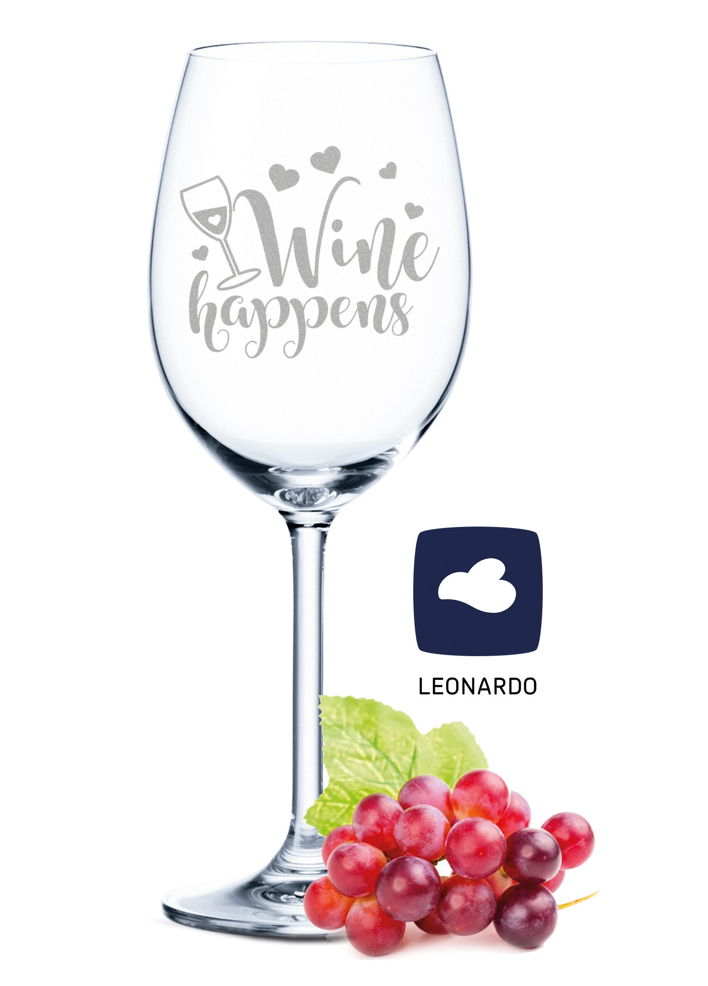Leonardo Weinglas mit Gravur "Wine happens"