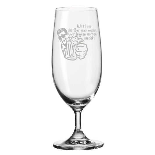 Leonardo Bierglas mit Gravur "Wirft uns das Bier auch nieder"