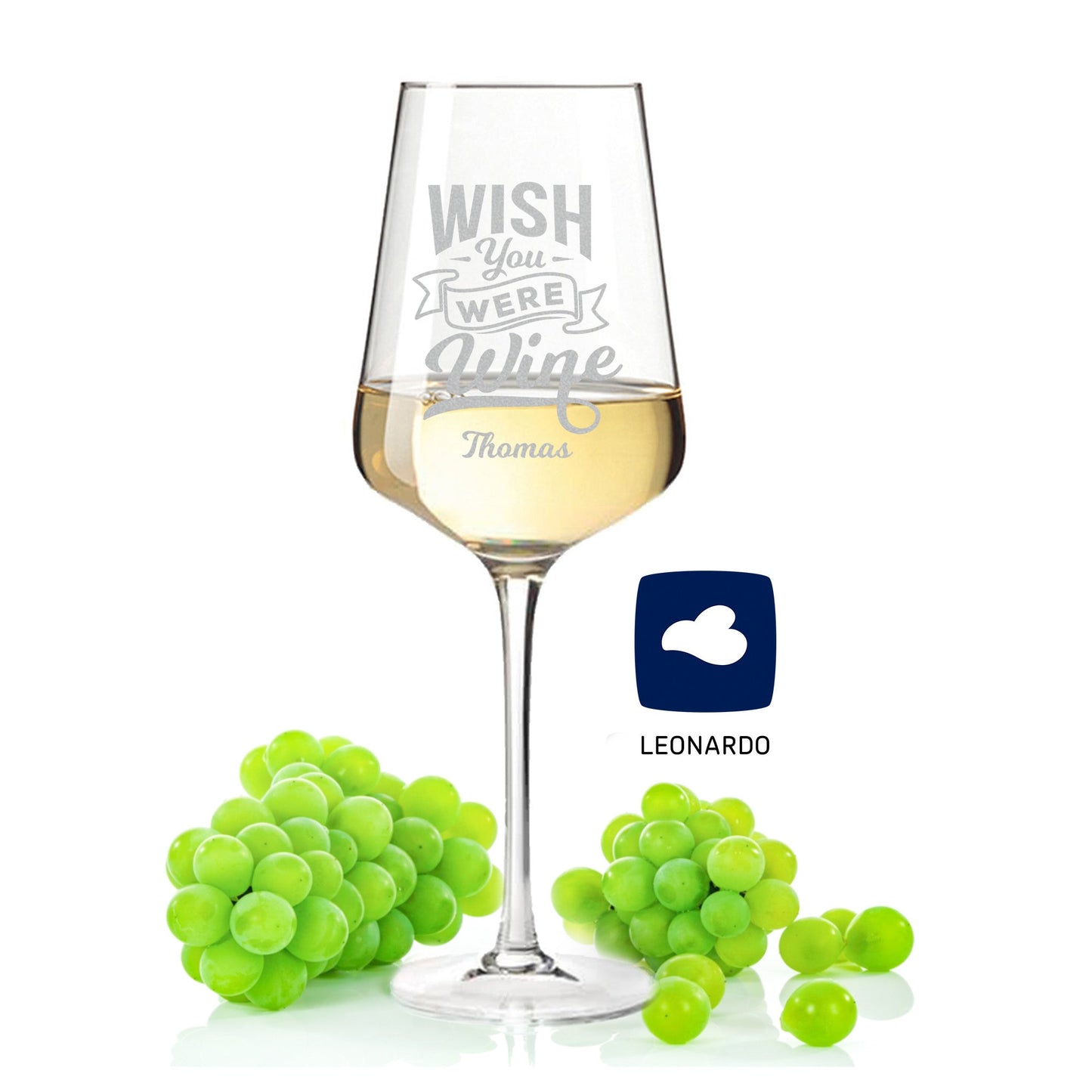 Leonardo Weinglas mit Gravur "Wish you were Wine"