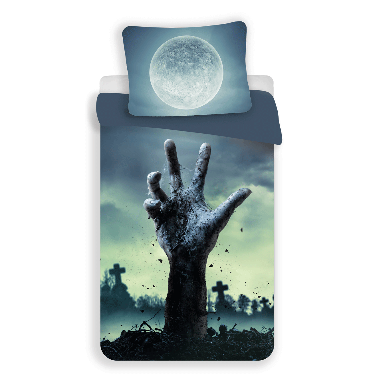 Horror Zombie Bettwäsche - Halloween 140x200 cm Kissen und Decke