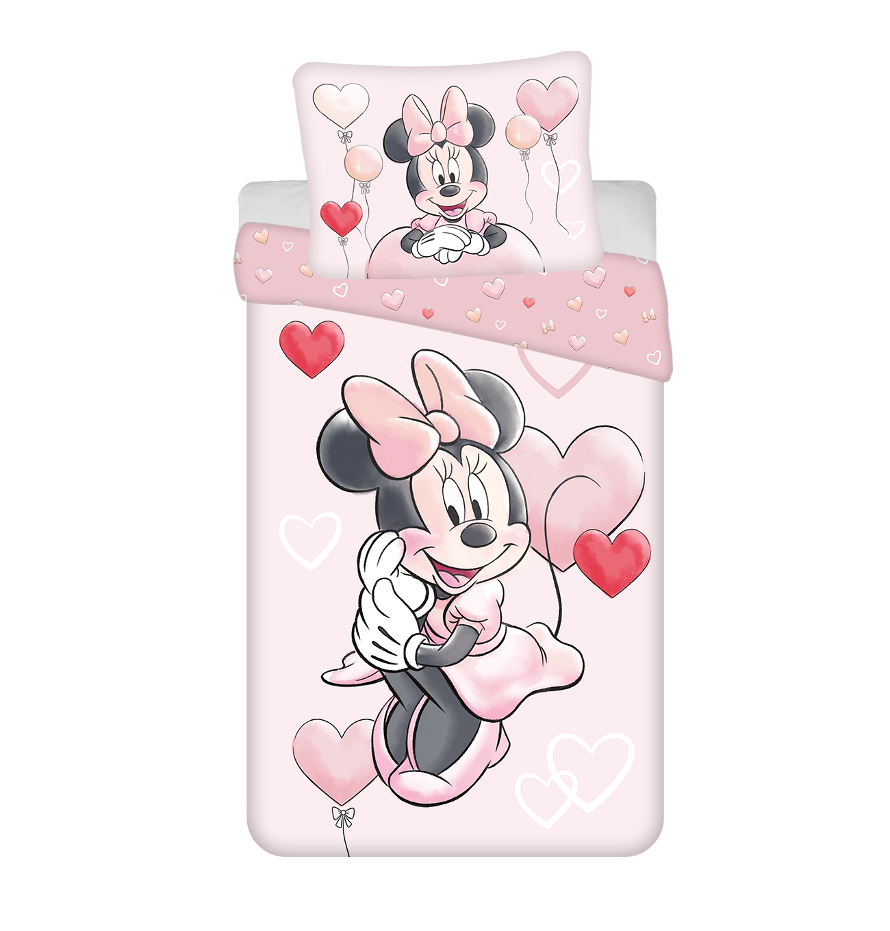 Minnie Maus rosa Bettwäsche - weiche Baumwolle 140x200 cm Kissen und Decke