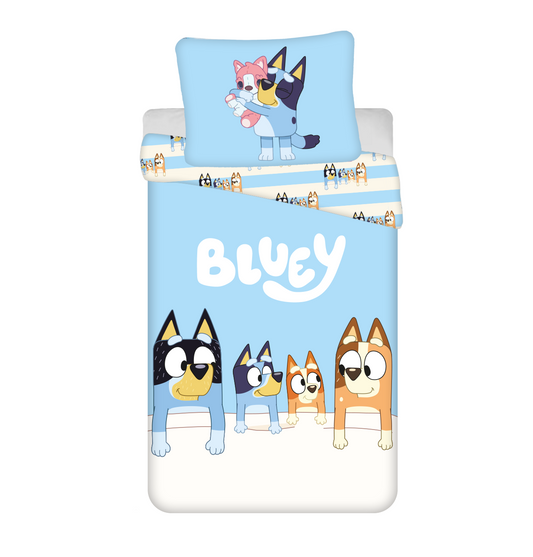 Bluey Bettwäsche - weiche Baumwolle 140x200 cm Kissen und Decke