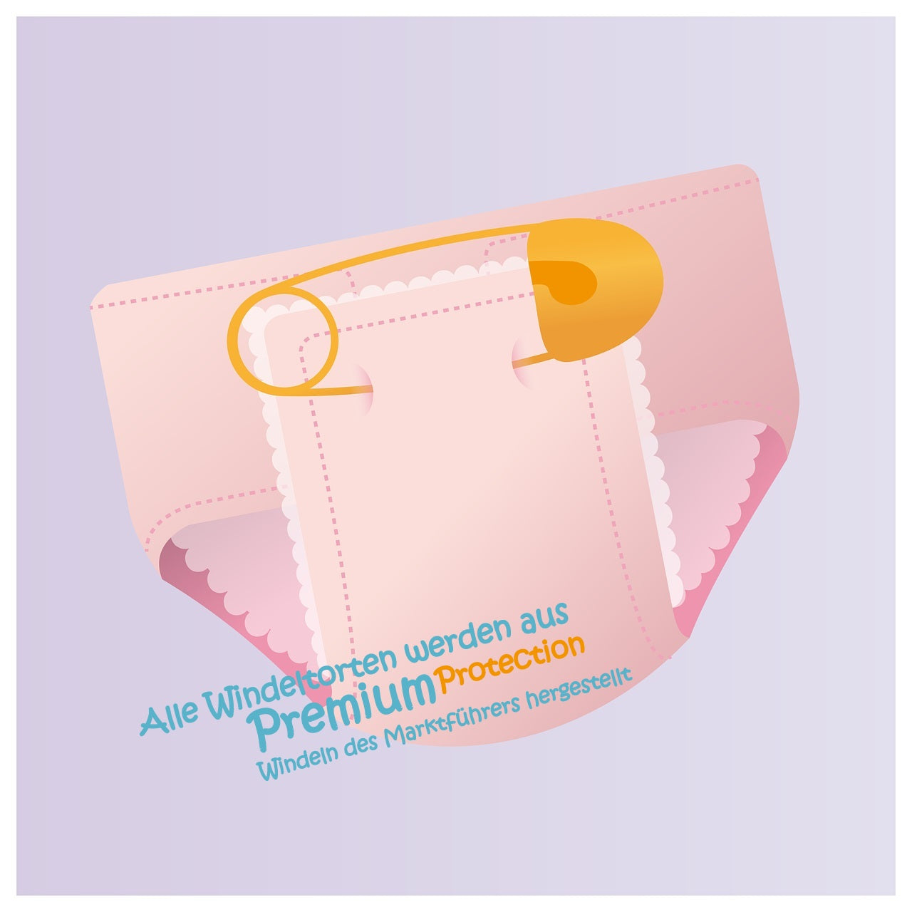 Windeltorte Storch mit Bündel | inkl. Babybooties und Mullwindel, rosa
