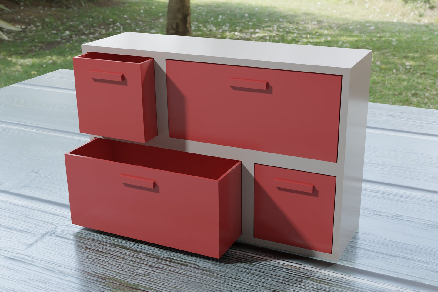 Modern Cupboard Combination | 1:12, 18 Scale Dollhouse Furniture | 3D Printed Storage Unit