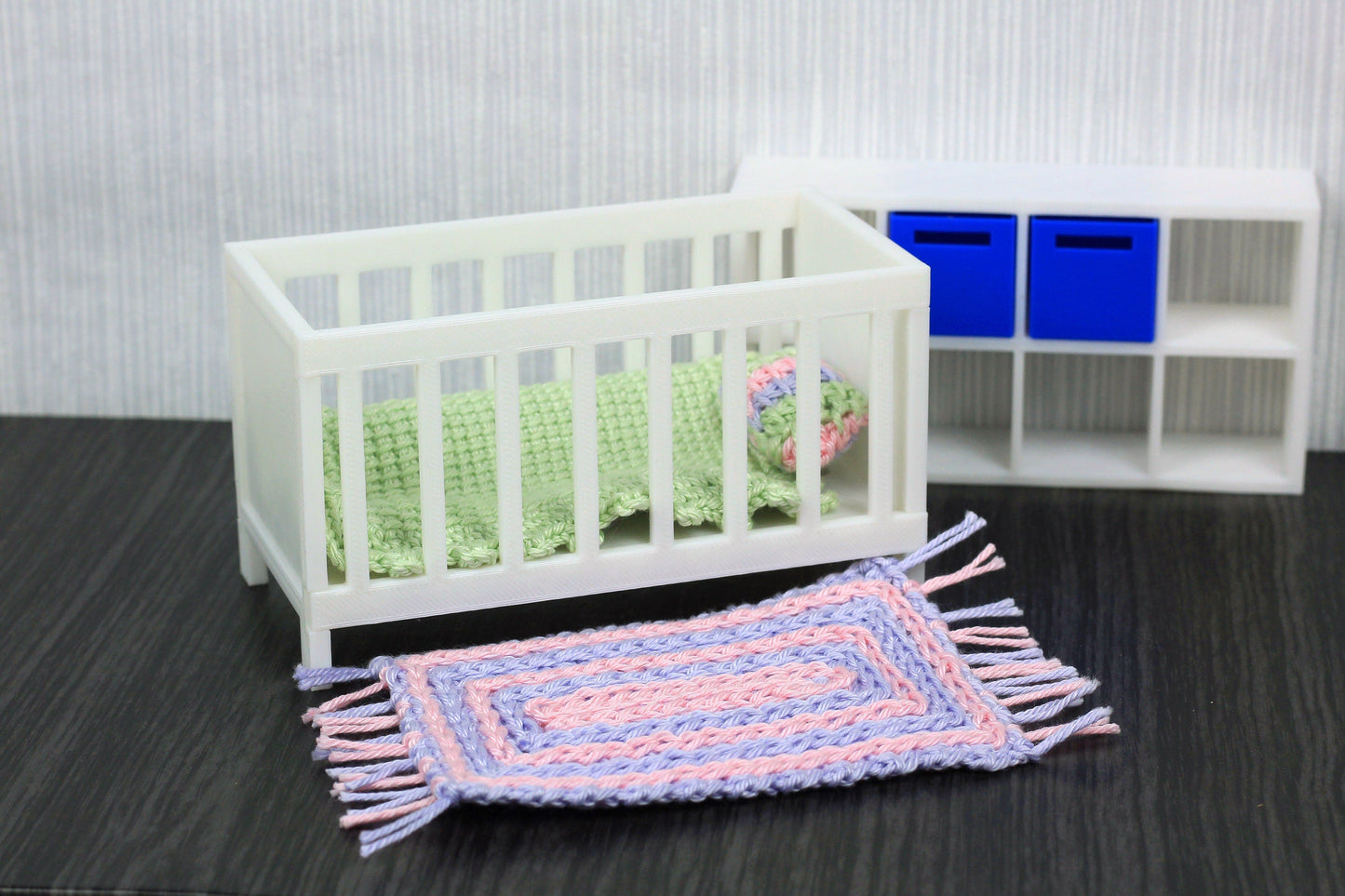 1:12 Scale Miniature Baby Bed | Modern Dollhouse Furniture | 3D Printed Dollhouse Crib Made in Germany