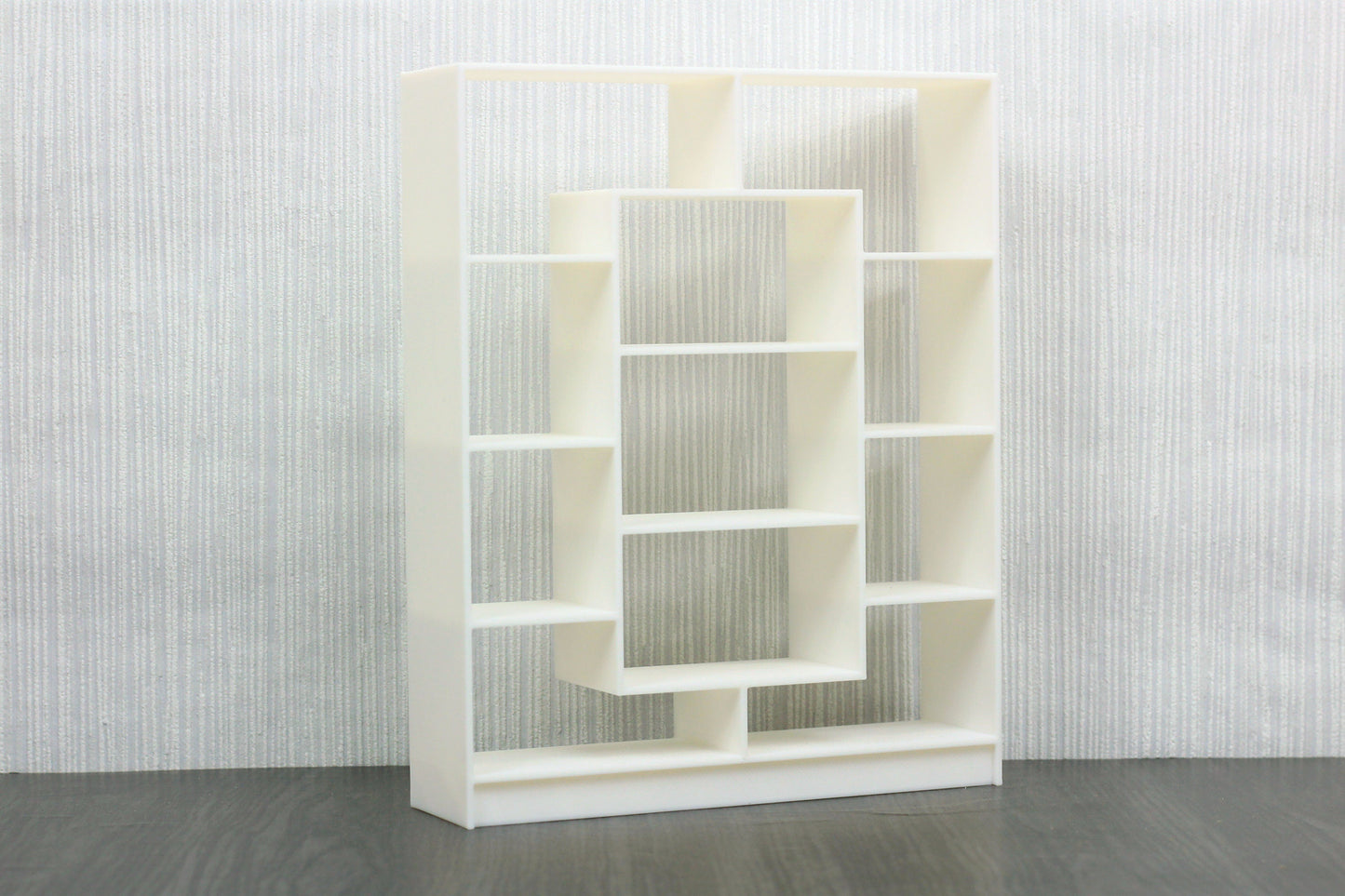 Large Modern Bookshelf | 1:12, 18 & 24 Scale Dollhouse Furniture | 3D Printed Miniature