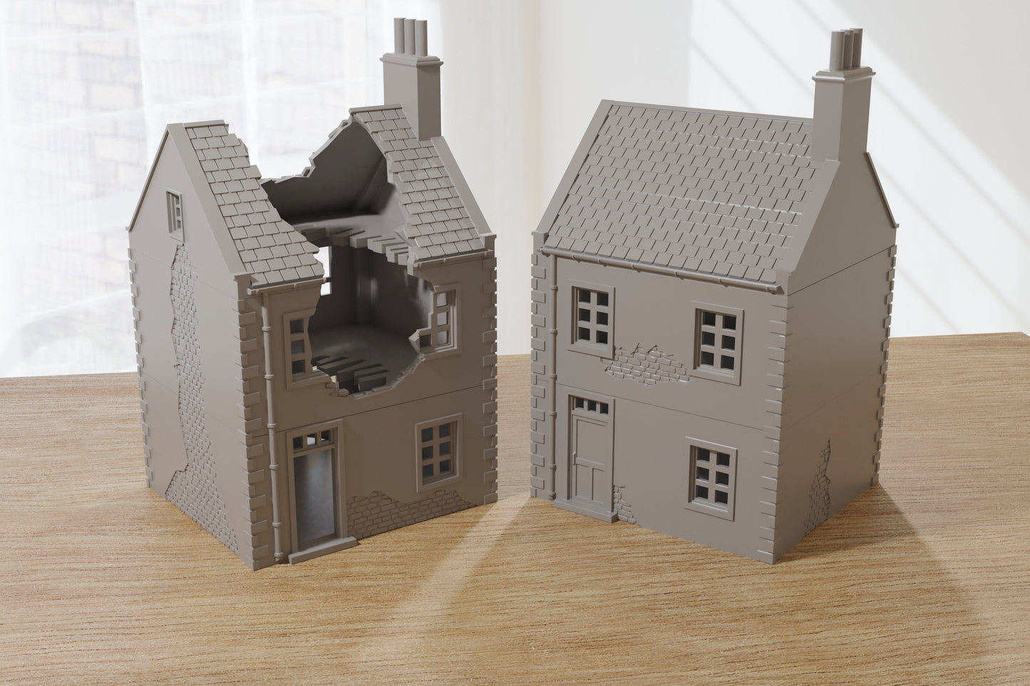 Destroyed or Intact - Normandy French Village Set (VOLUME 2) - Tabletop Wargaming WW2 Terrain | Miniature 3D Printed Model | Flames of War