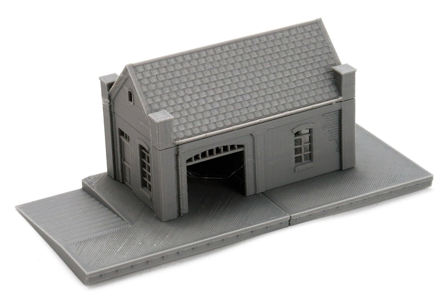 Train Station Warehouse with Loading Platform - 3D Printed Miniature WW2 Wargaming Terrain 28mm / 20mm / 15mm Scale