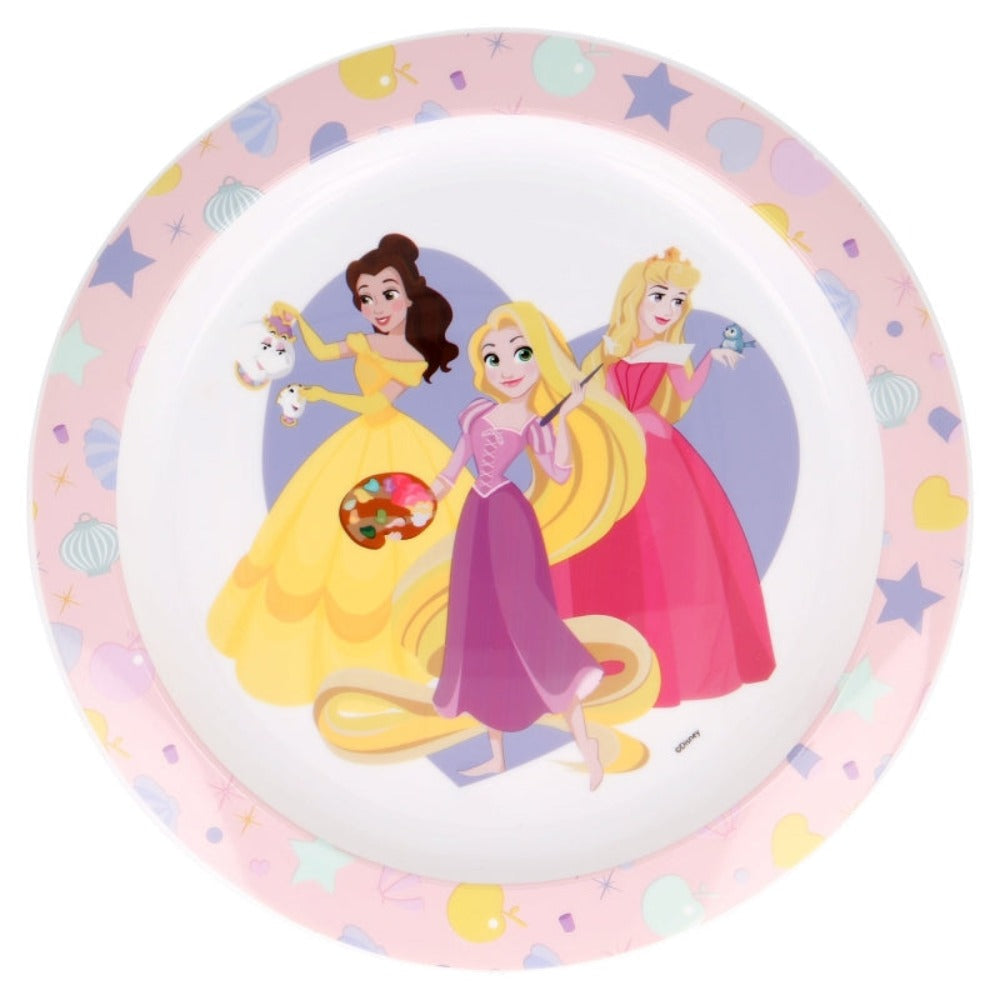 Disney Prinzessinen Plastik-Teller Kunststoffset für Kinder - Mikrowelle geeignet