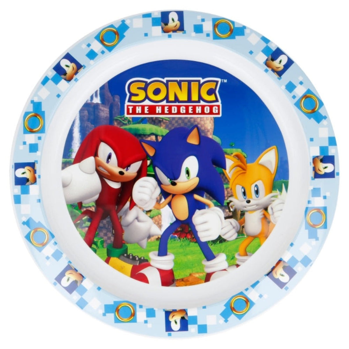 Sonic Plastik-Teller Kunststoffset für Kinder - Mikrowelle geeignet