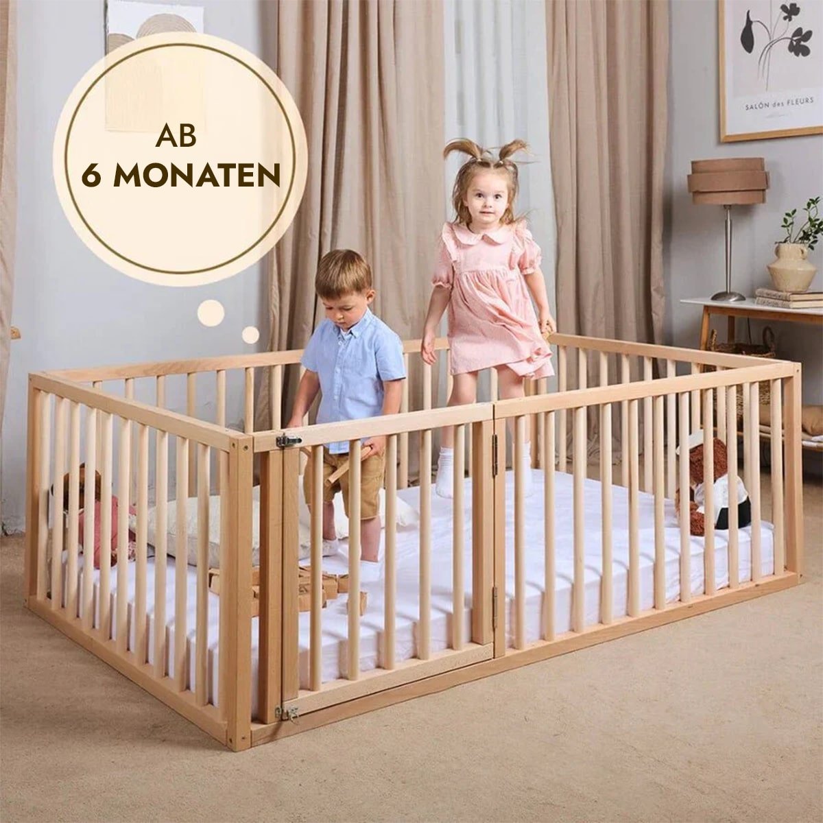 Montessori Bodenbett für Kinder und Kleinkinder ab 6 Monaten