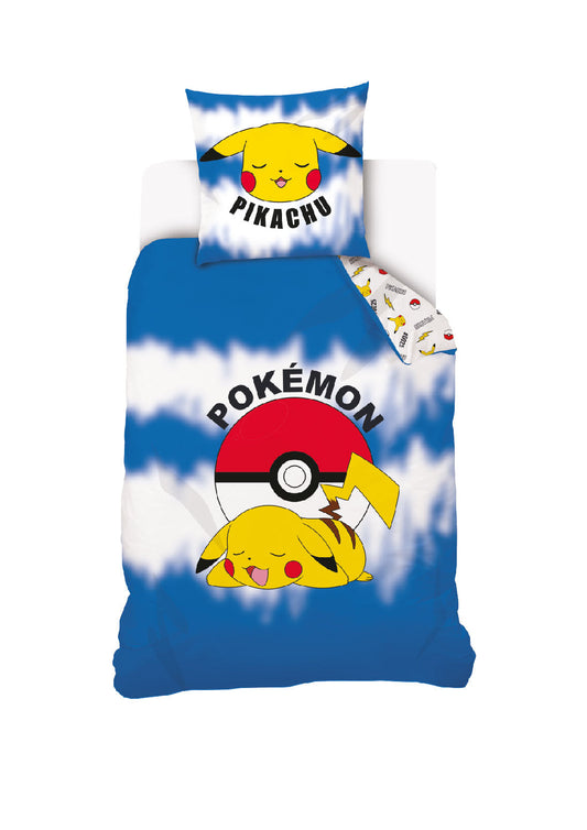 Pokemon Pikachu Bettwäsche - weiche Baumwolle 140x200 cm Kissen und Decke