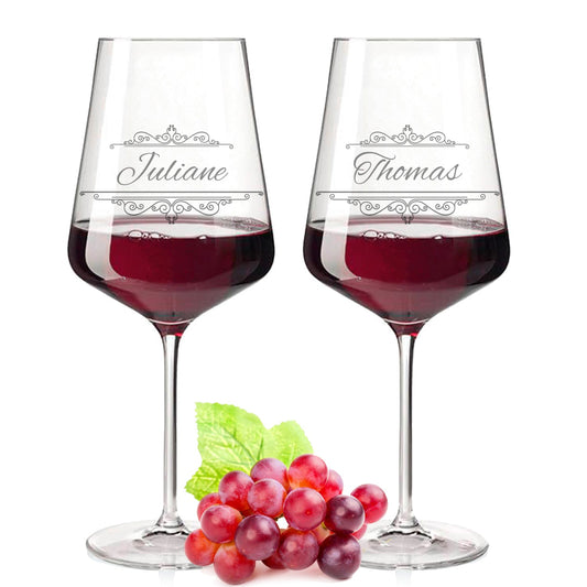 Leonardo Puccini Weingläser 750 ml im Königliche Verzierung Design mit Namen