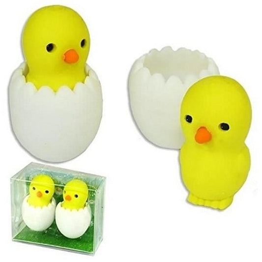 12 Stück TRENDHAUS RADIERGUMMI KÜKEN IM EI 2ER PACK 4,5X5CM