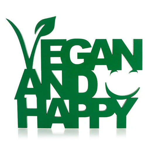Vegan and Happy Deko Schriftzug